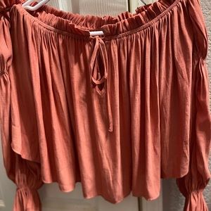 Ribbed off the shoulder top